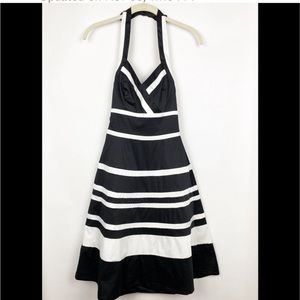 Black and white halter dress